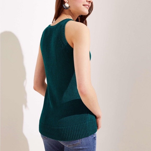 LOFT Dark Teal Emerald Knit Sweater Tank - Picture 3 of 10